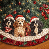 Spaniel tra la Neve Copri Base per Albero di Natale Trapuntato