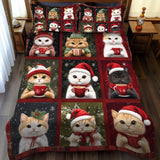 Set di Biancheria da Letto Trapuntata 3 Pezzi Gatto di Snuggly di Sips