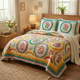 Set di Biancheria da Letto Trapuntata 3 Pezzi Bouquet Morbido