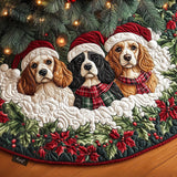 Meraviglia dello Spaniel Copri Base per Albero di Natale Trapuntato