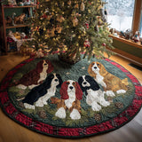 Spaniel Magia di Natale Copri Base per Albero di Natale Trapuntato