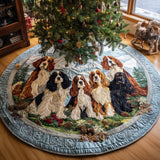 Spaniel Spirito delle Feste Copri Base per Albero di Natale Trapuntato