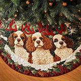 Spaniel Delizia di Noël Copri Base per Albero di Natale Trapuntato