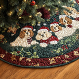 Momento di Gioco dello Spaniel Copri Base per Albero di Natale Trapuntato