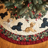 Baffetti dello Spaniel Copri Base per Albero di Natale Trapuntato