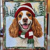Magia Invernale dello Spaniel Coperta Trapuntata