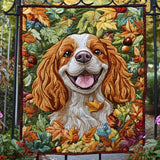 Spaniel nei Campi Autunnali Coperta Trapuntata