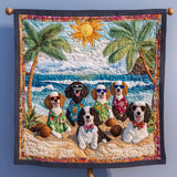 Spaniel nei Campi Soleggiati Coperta Trapuntata