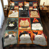 Set di Biancheria da Letto Trapuntata 3 Pezzi Gattino Spettrale