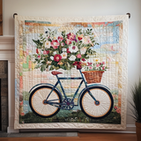Bicicletta di Primavera Quilt Artistico da Parete