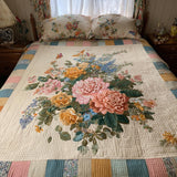 Set di Biancheria da Letto Trapuntata 3 Pezzi Bouquet della Primavera