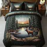 Set di Biancheria da Letto Trapuntata 3 Pezzi Eleganza del Cervo