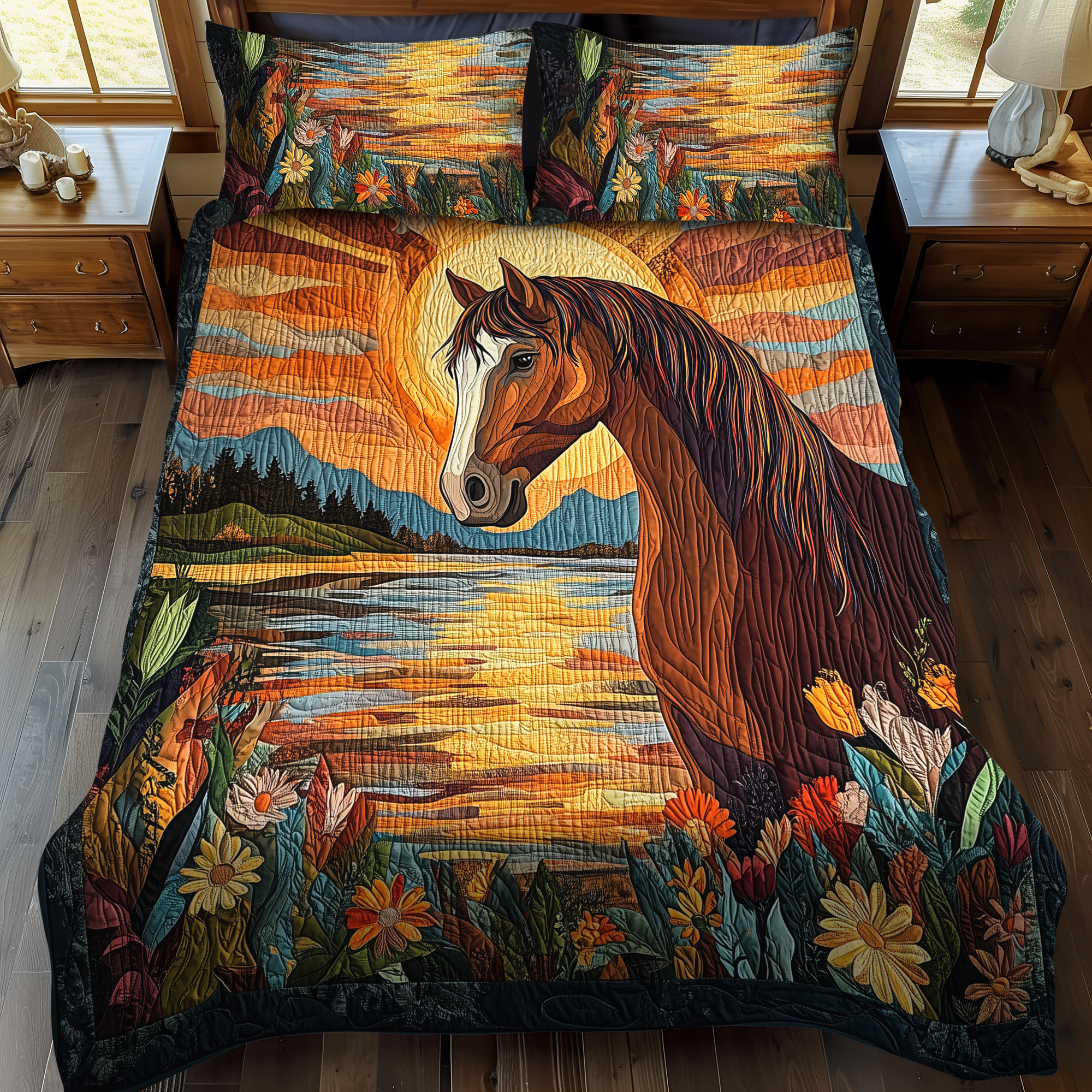 Set di Biancheria da Letto Trapuntata 3 Pezzi Grazia dello Stallone