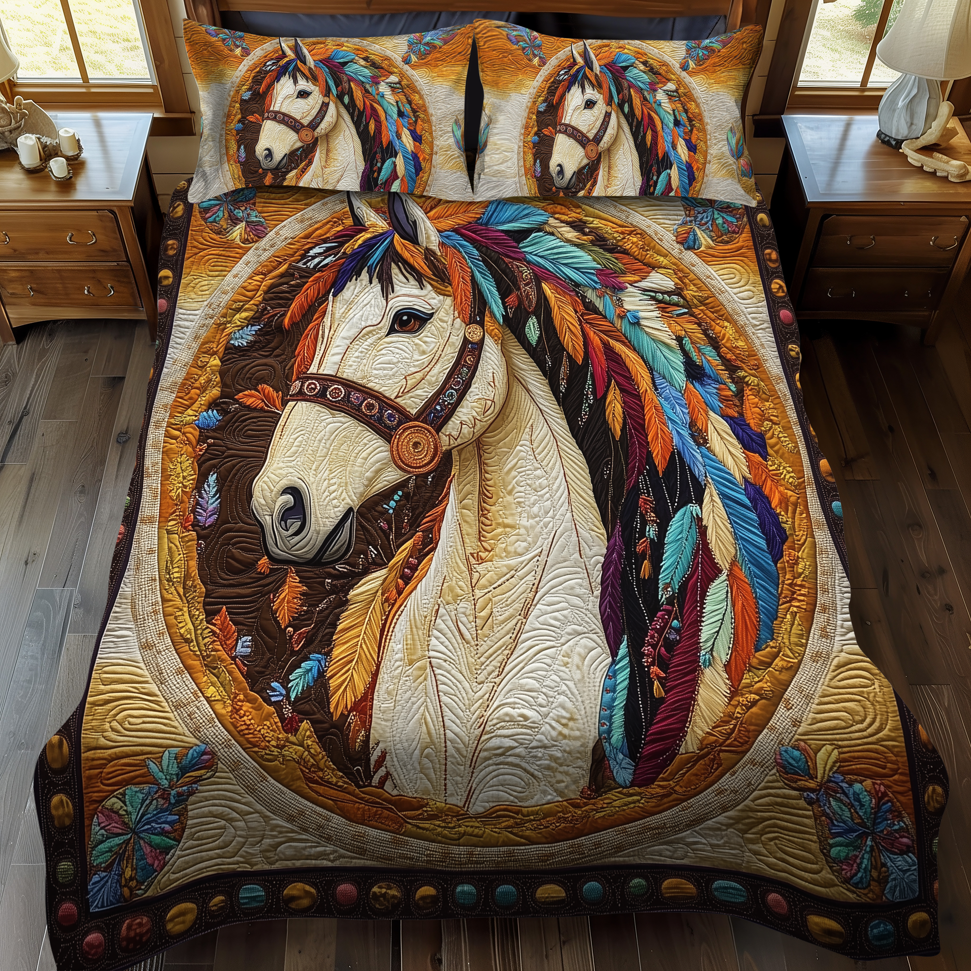 Set di Biancheria da Letto Trapuntata 3 Pezzi Spirito dello Stallone