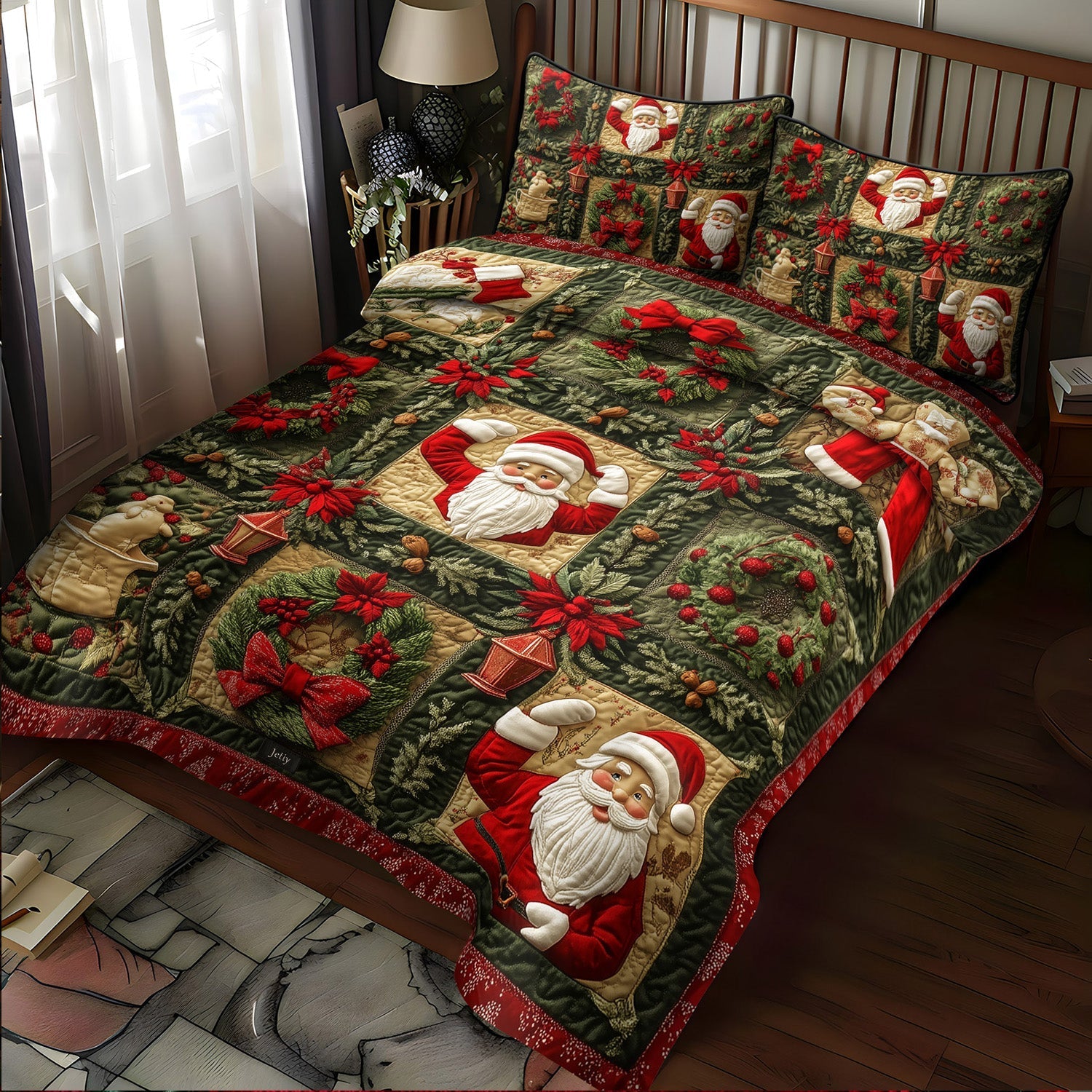 Set di Biancheria da Letto Trapuntata 3 Pezzi Natale di Starbright
