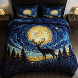 Set di Biancheria da Letto Trapuntata 3 Pezzi Cervo Stellato