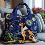 Cane nella Notte Stellata Borsa Tote Trapuntata