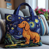 Cane nella Notte Stellata Borsa Tote Trapuntata