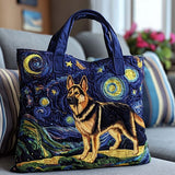 Cane nella Notte Stellata Borsa Tote Trapuntata