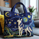 Cane nella Notte Stellata Borsa Tote Trapuntata