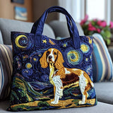 Cane nella Notte Stellata Borsa Tote Trapuntata