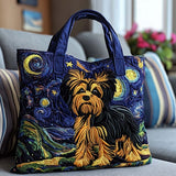 Cane nella Notte Stellata Borsa Tote Trapuntata