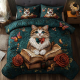 Set di Biancheria da Letto Trapuntata 3 Pezzi Gatti della Storia