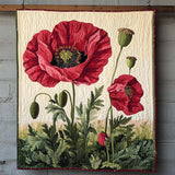 Campo di Papaveri d'Estate Quilt Artistico da Parete