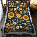 Set di Biancheria da Letto Trapuntata 3 Pezzi Splendore del Girasole