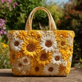 Esplosione di Girasoli Borsa Tote Trapuntata