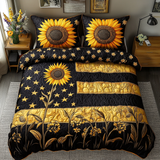 Set di Biancheria da Letto Trapuntata 3 Pezzi Fascino del Girasole