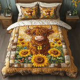Set di Biancheria da Letto Trapuntata 3 Pezzi Delizia del Girasole