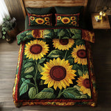 Set di Biancheria da Letto Trapuntata 3 Pezzi Delizia del Girasole