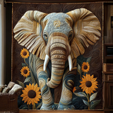 Elefante tra i Girasoli Coperta Trapuntata