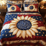 Set di Biancheria da Letto Trapuntata 3 Pezzi Bandiera del Girasole