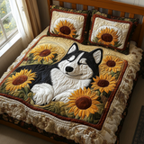 Set di Biancheria da Letto Trapuntata 3 Pezzi Husky del Girasole