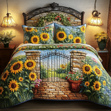 Set di Biancheria da Letto Trapuntata 3 Pezzi Sentiero del Girasole
