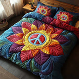 Set di Biancheria da Letto Trapuntata 3 Pezzi Pace del Girasole