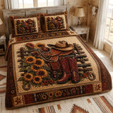 Set di Biancheria da Letto Trapuntata 3 Pezzi Sella del Girasole