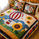 Set di Biancheria da Letto Trapuntata 3 Pezzi Giro del Girasole del Cielo
