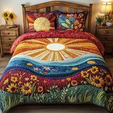 Set di Biancheria da Letto Trapuntata 3 Pezzi Alba del Girasole