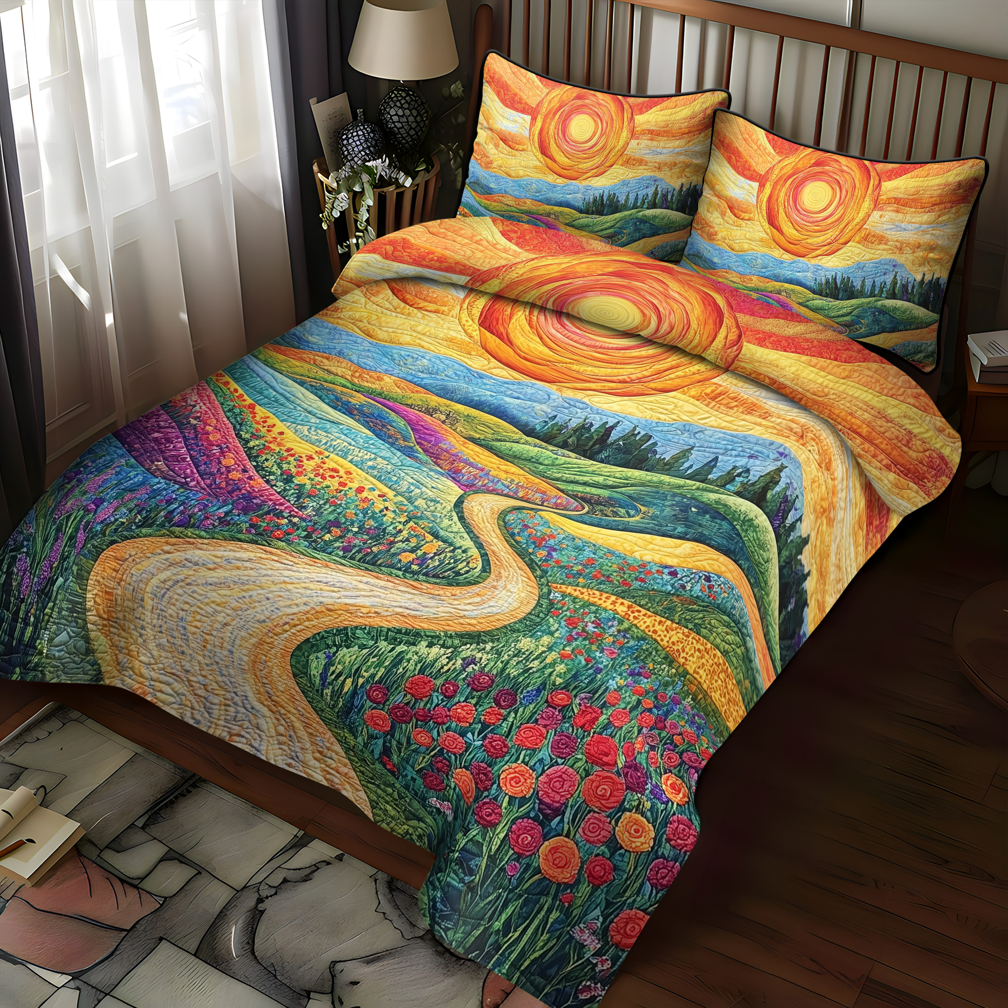 Set di Biancheria da Letto Trapuntata 3 Pezzi Gioia Assolata