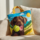 Labrador che Gioca al Sole Borsa Tote Trapuntata