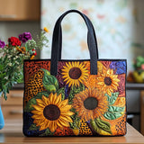 Atmosfera Soleggiata di Girasoli Borsa Tote Trapuntata