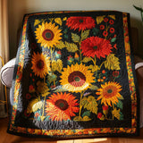Sinfonia di Raggi e Girasoli Coperta Trapuntata