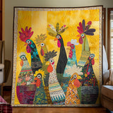 Galli all'Alba Quilt Artistico da Parete