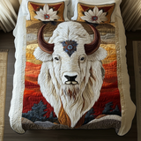 Set di Biancheria da Letto Trapuntata 3 Pezzi Bisonte del Tramonto