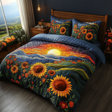 Set di Biancheria da Letto Trapuntata 3 Pezzi Tramonto Fioritura