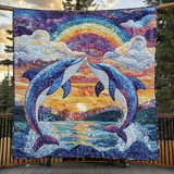 Delfini al Tramonto Coperta Trapuntata