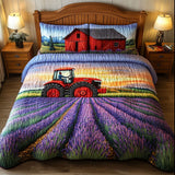 Set di Biancheria da Letto Trapuntata 3 Pezzi Lavanda del Tramonto